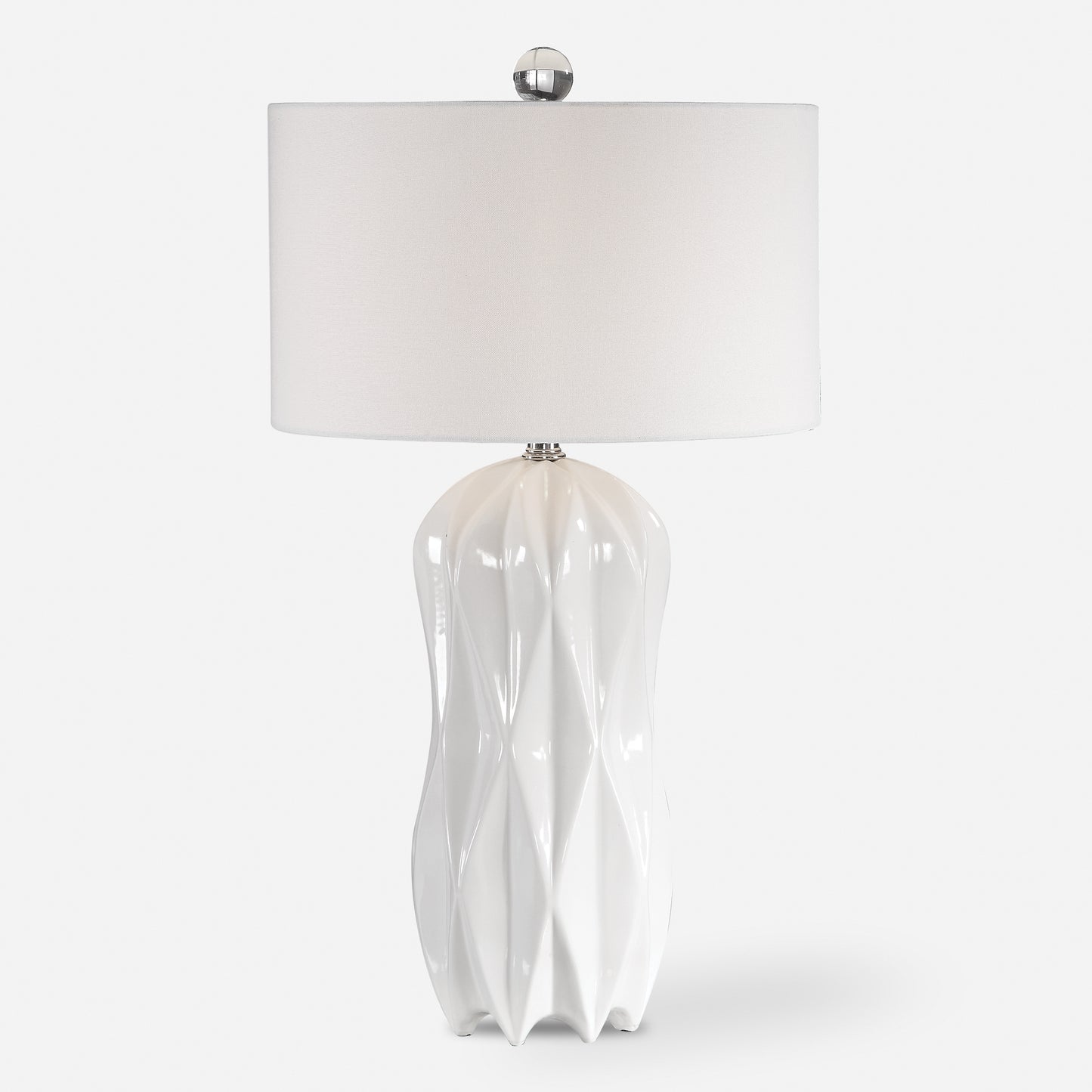 Uttermost Malena Glossy White Table Lamp 26204