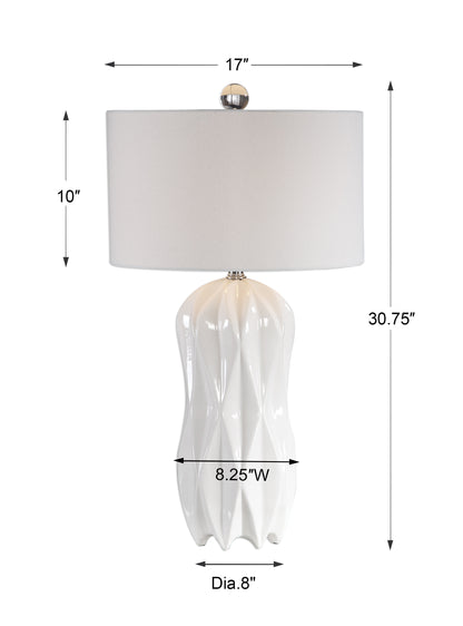 Uttermost Malena Glossy White Table Lamp 26204