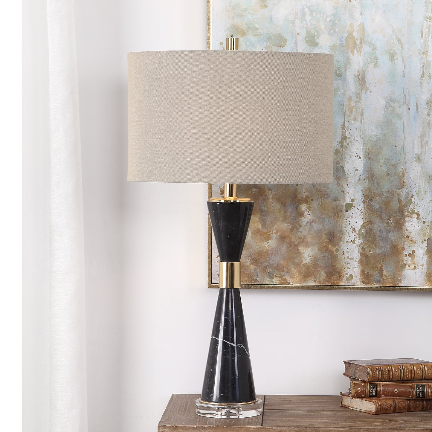 Uttermost Alastair Black Marble Table Lamp 27886