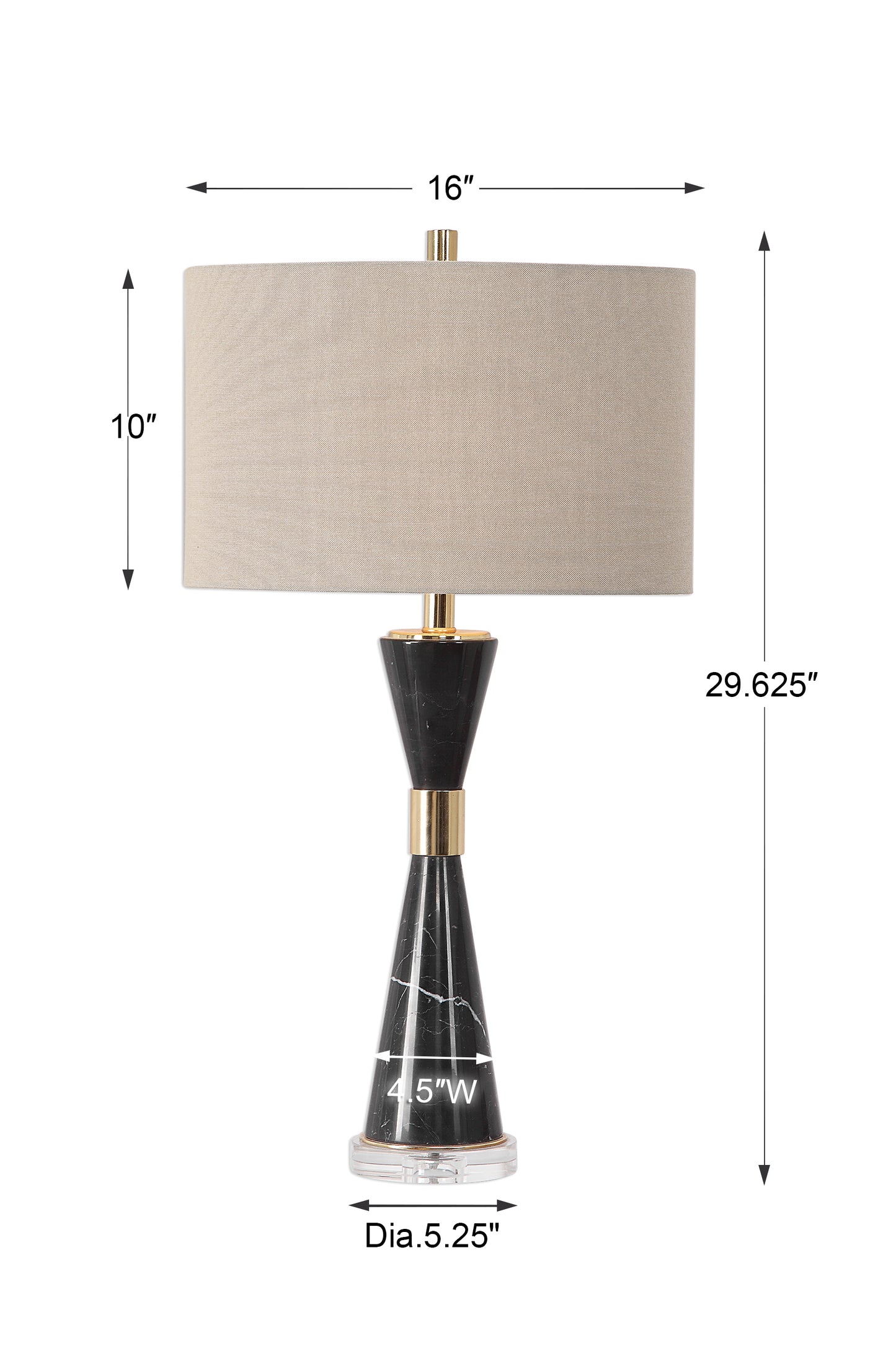 Uttermost Alastair Black Marble Table Lamp 27886