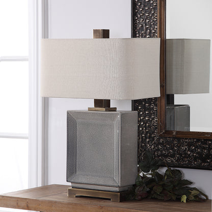 Uttermost Abbot Crackled Gray Table Lamp 27905-1