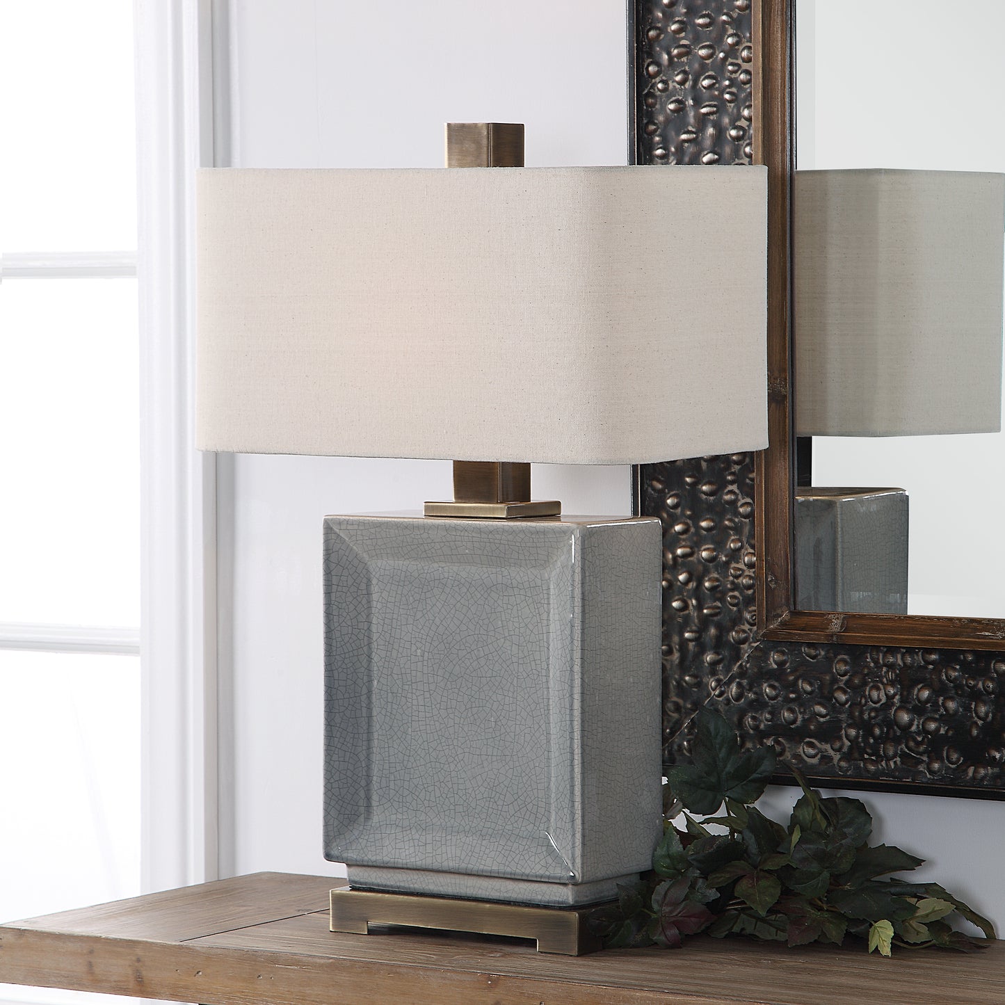 Uttermost Abbot Crackled Gray Table Lamp 27905-1