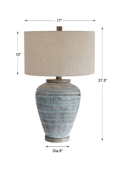 Uttermost Pelia Light Aqua Table Lamp 26228-1