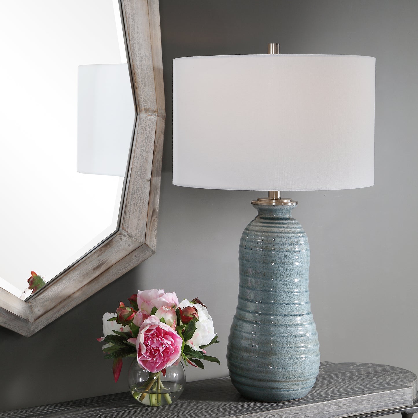 Uttermost Zaila Light Blue Table Lamp 26362-1