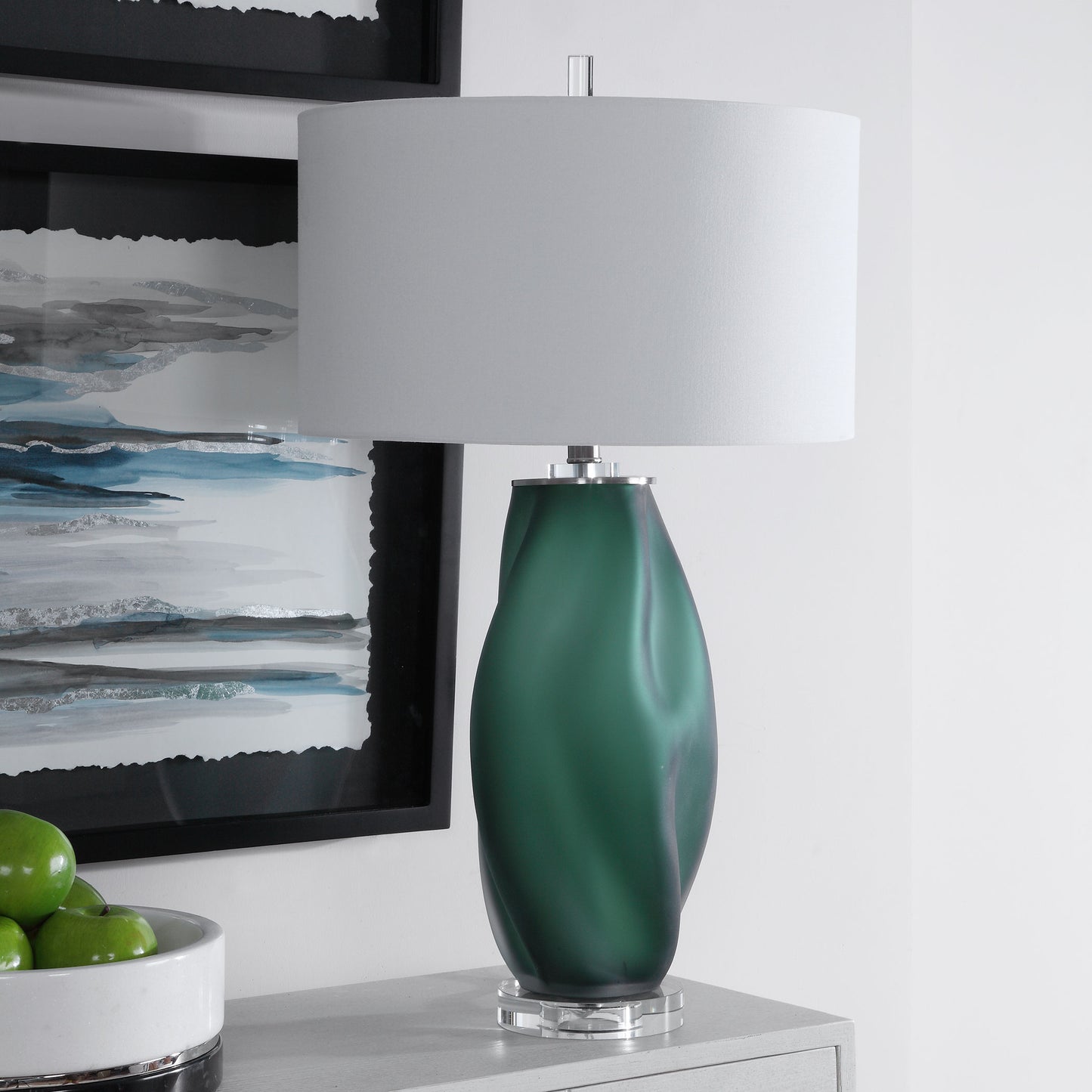 Uttermost Esmeralda Green Glass Table Lamp 28278