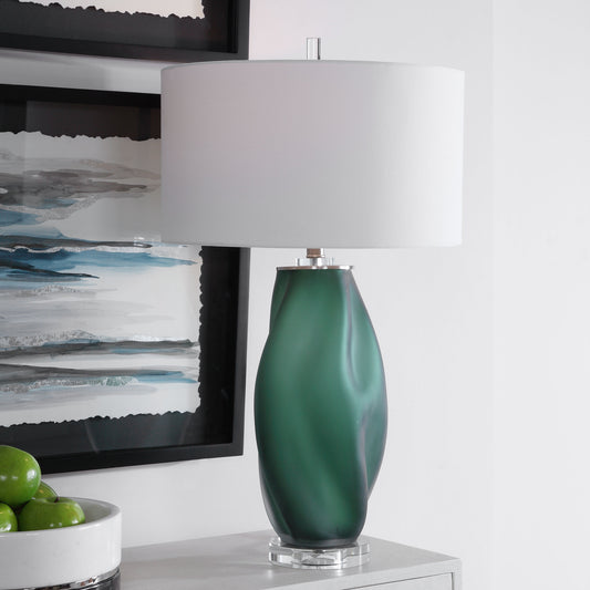 Uttermost Esmeralda Green Glass Table Lamp 28278