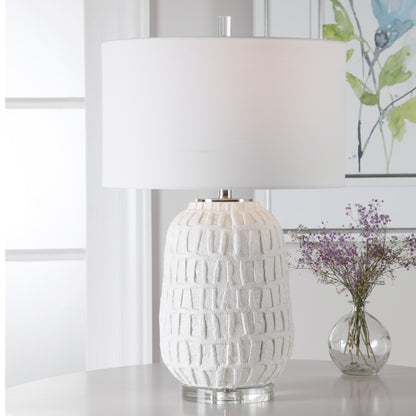 Uttermost Caelina Textured White Table Lamp 28283-1