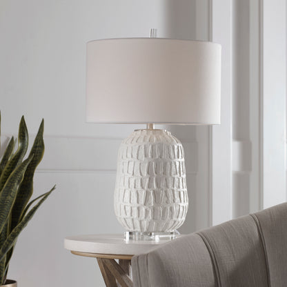 Uttermost Caelina Textured White Table Lamp 28283-1