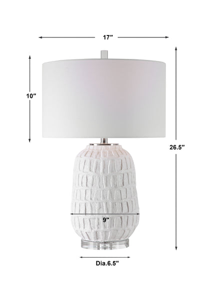 Uttermost Caelina Textured White Table Lamp 28283-1