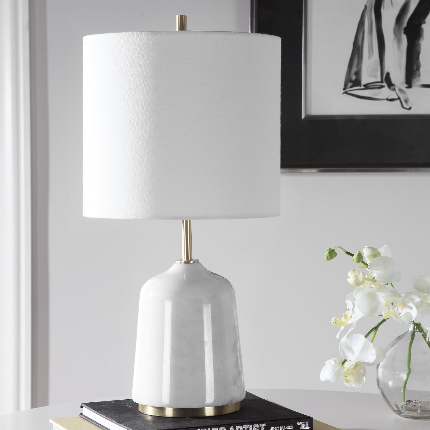 Uttermost Eloise White Marble Table Lamp 28332-1