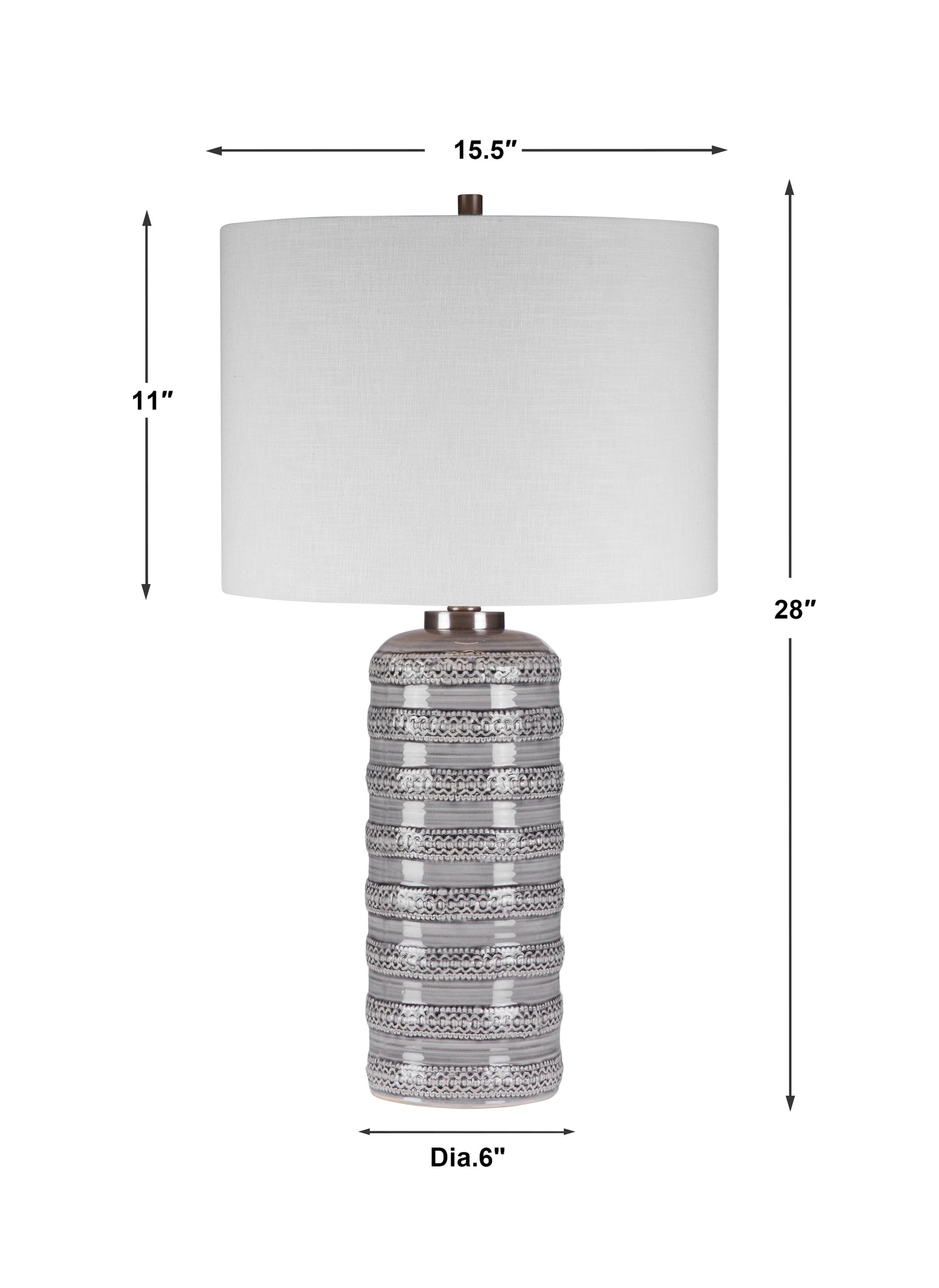 Uttermost Alenon Light Gray Table Lamp 28354-1