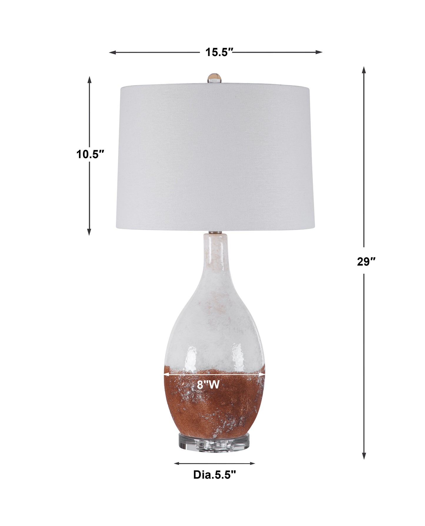 Uttermost Durango Rust White Table Lamp 28339-1