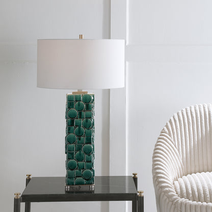 Uttermost Geometry Green Table Lamp 28385