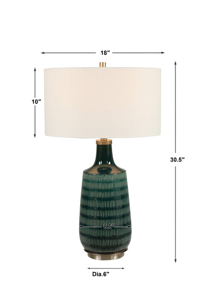 Uttermost Scouts Deep Green Table Lamp 28376-1