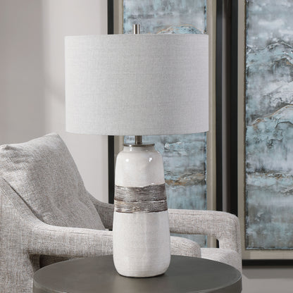 Uttermost Comanche White Crackle Table Lamp 28392-1