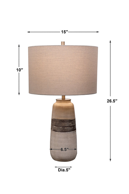 Uttermost Comanche White Crackle Table Lamp 28392-1