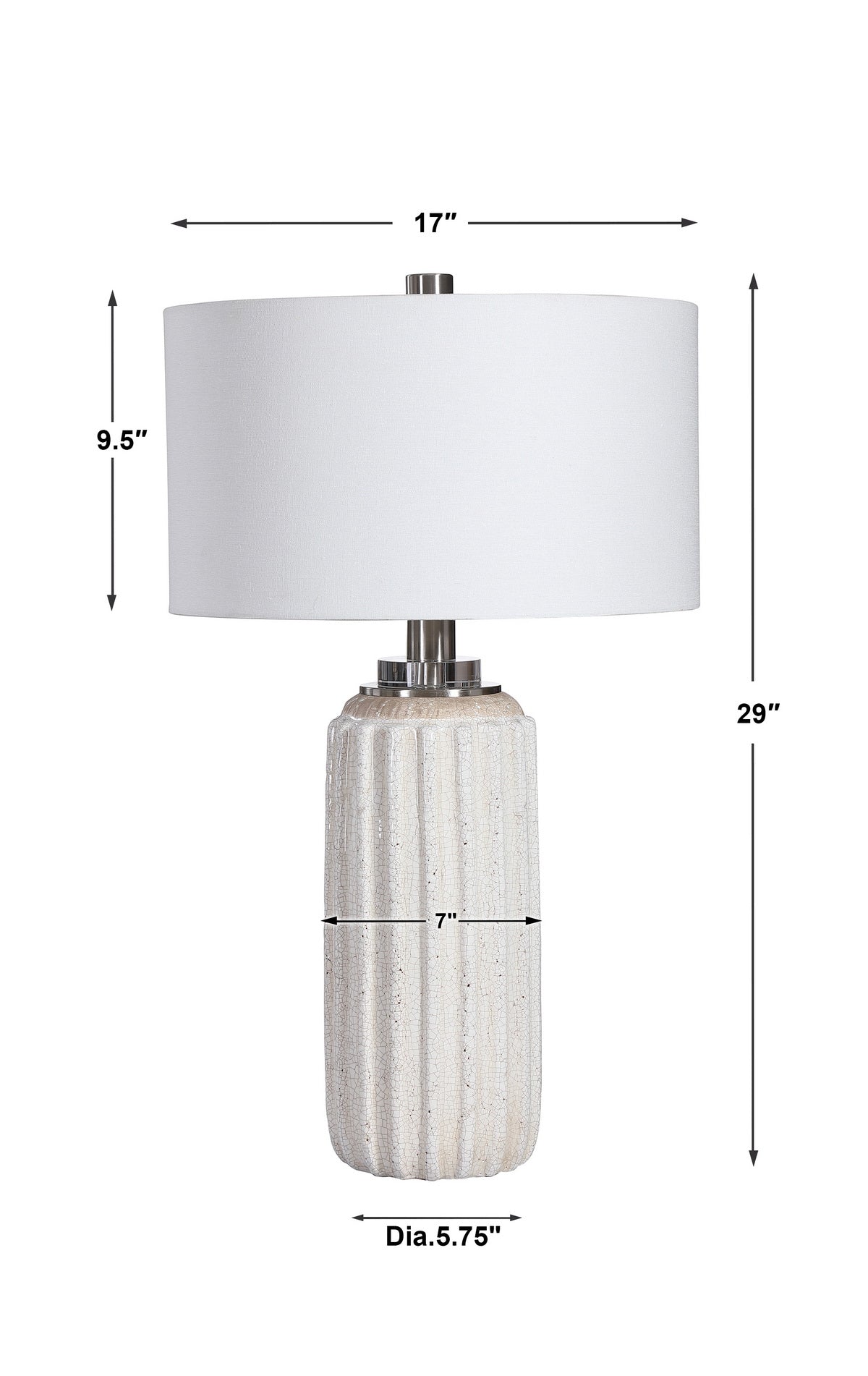 Uttermost Azariah White Crackle Table Lamp 28431