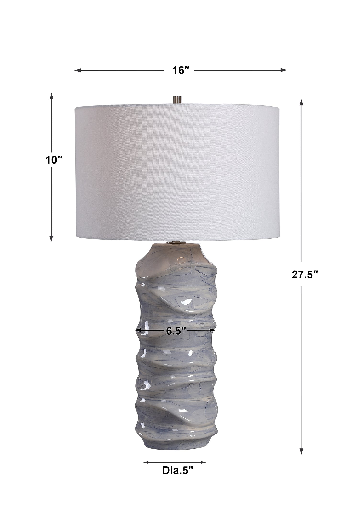 Uttermost Waves Blue & White Table Lamp 28467