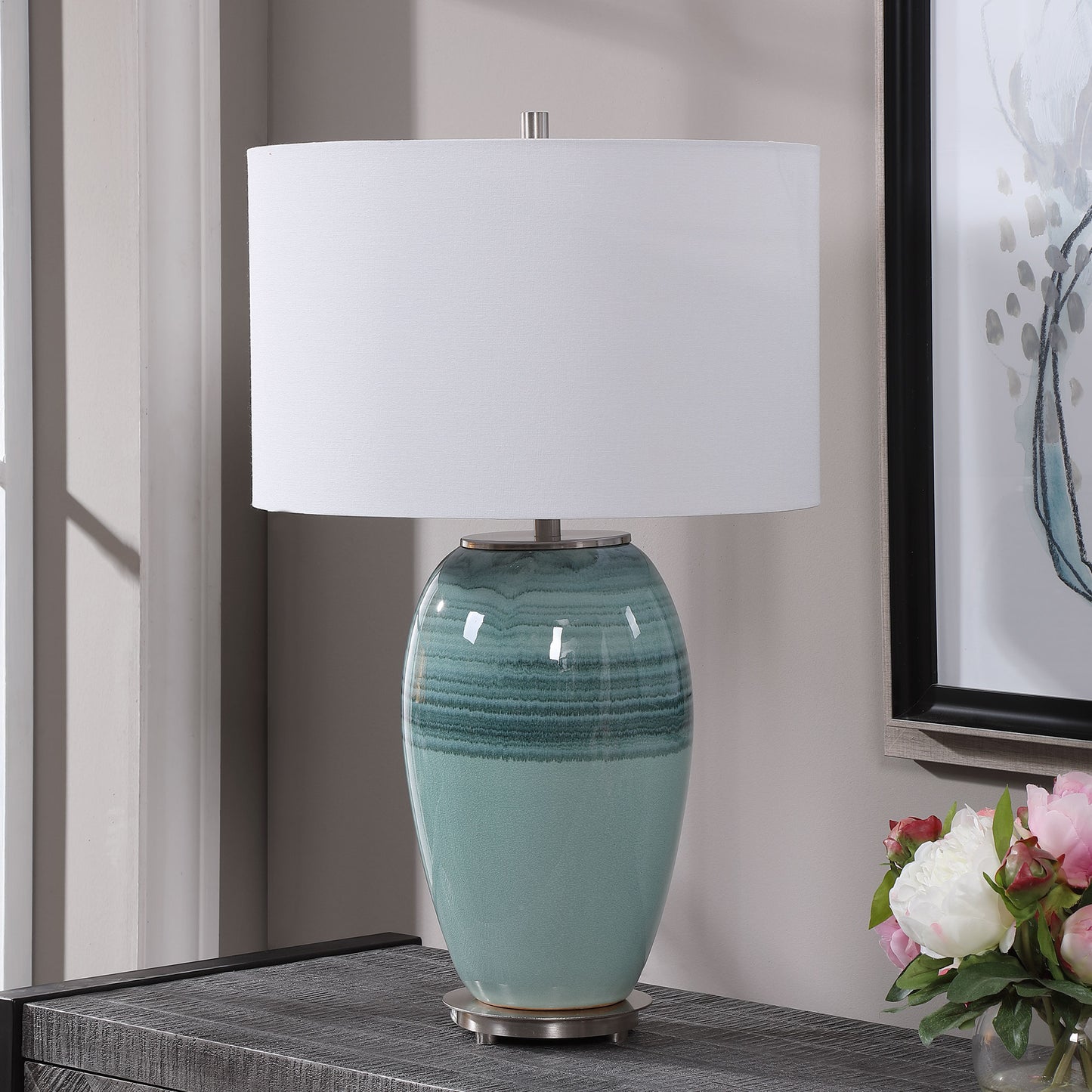 Uttermost Caicos Teal Table Lamp 28437-1