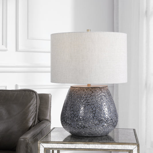 Uttermost Pebbles Metallic Gray Table Lamp 28445-1