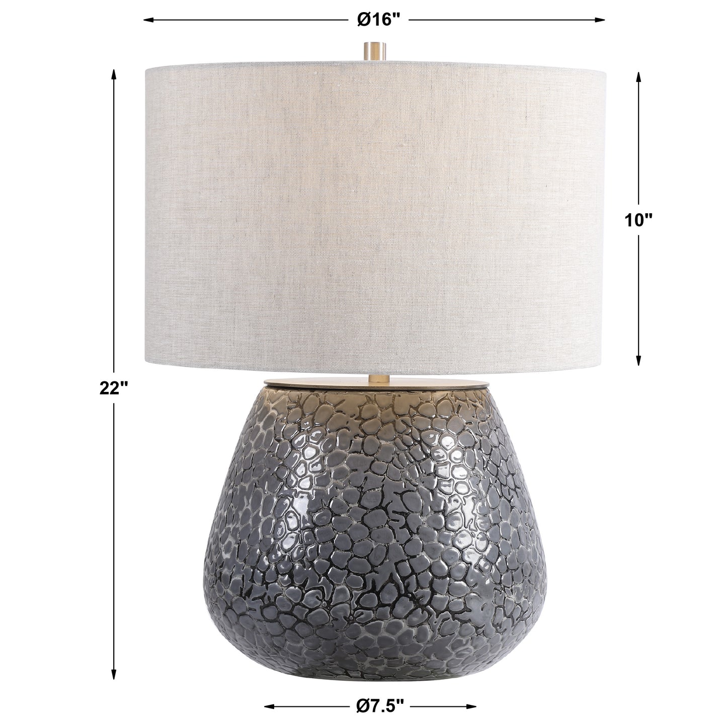 Uttermost Pebbles Metallic Gray Table Lamp 28445-1