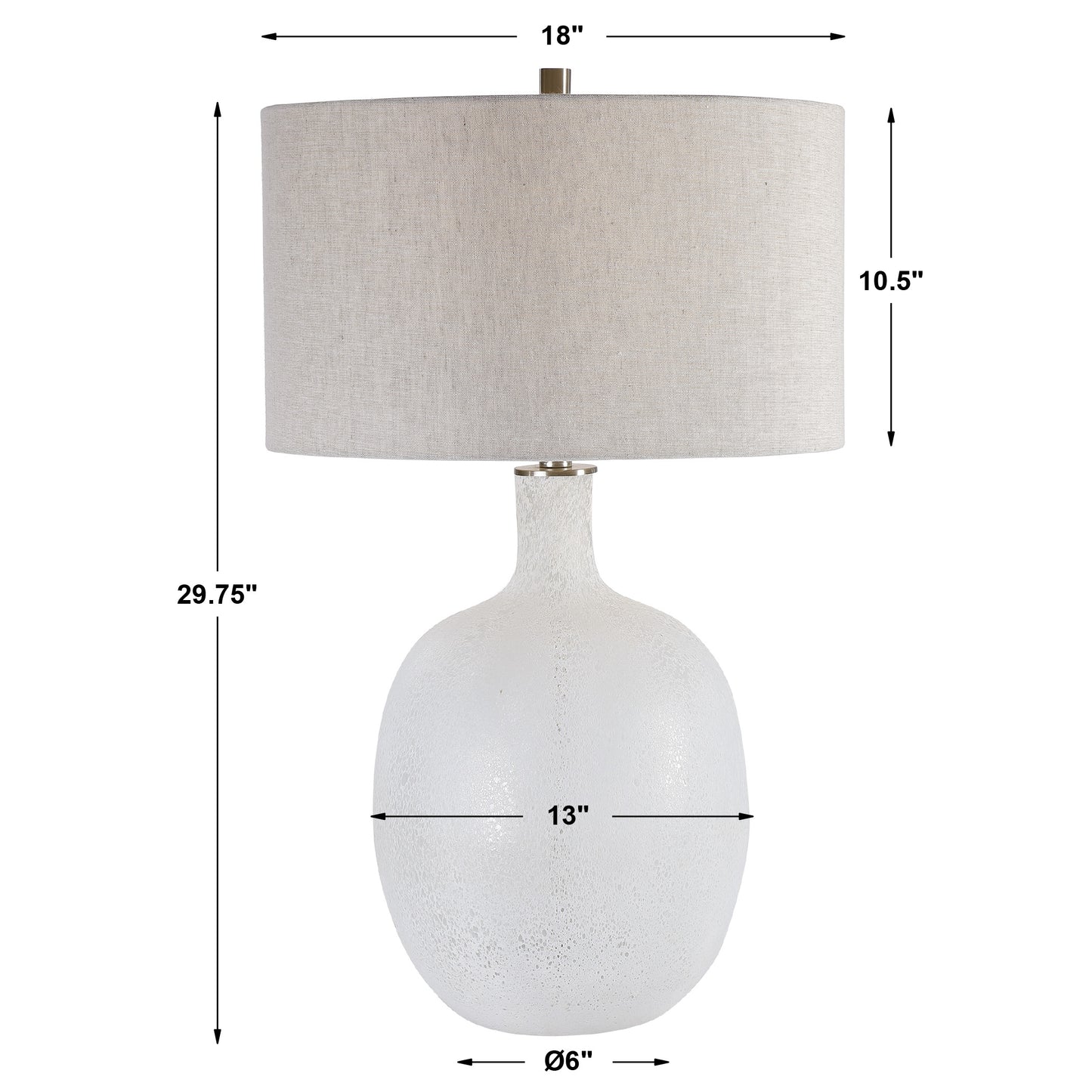 Uttermost Whiteout Mottled Glass Table Lamp 28469-1