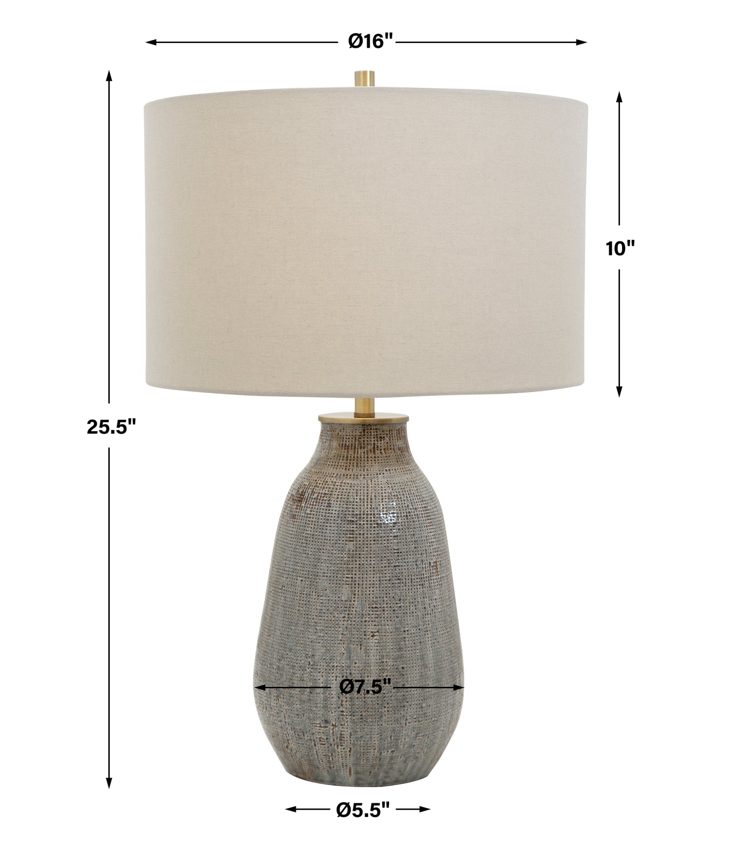 Uttermost Monacan Gray Textured Table Lamp 28484-1