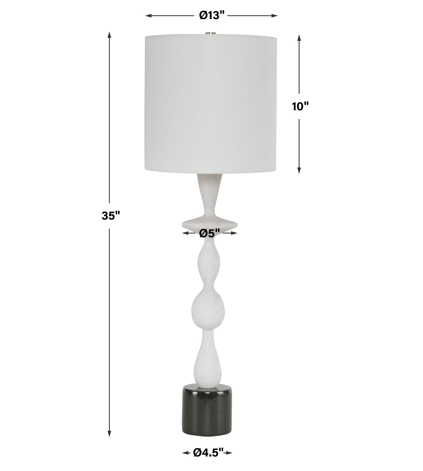 Uttermost Inverse White Marble Table Lamp 29796-1