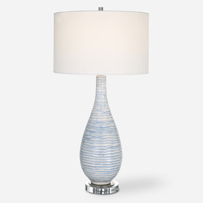 Uttermost Clariot Ribbed Blue Table Lamp 29998-1