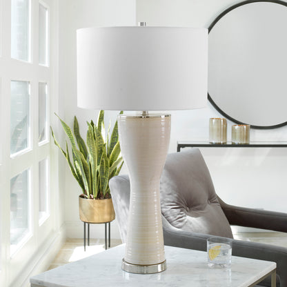 Uttermost Amphora Off-White Glaze Table Lamp 30001-1