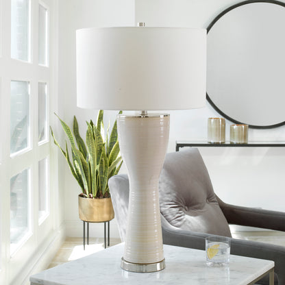 Uttermost Amphora Off-White Glaze Table Lamp 30001-1