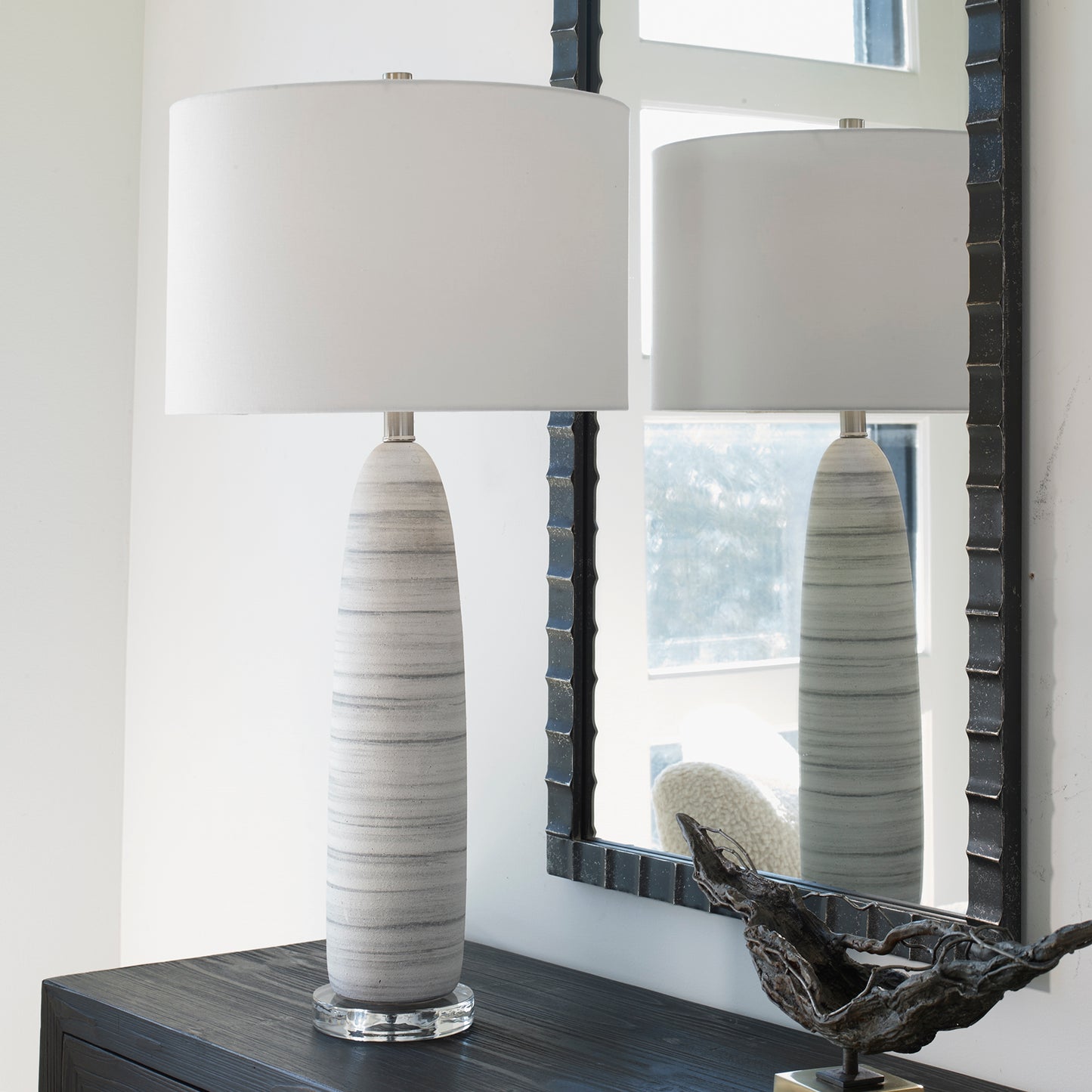 Uttermost Levadia Matte White Table Lamp 30004-1