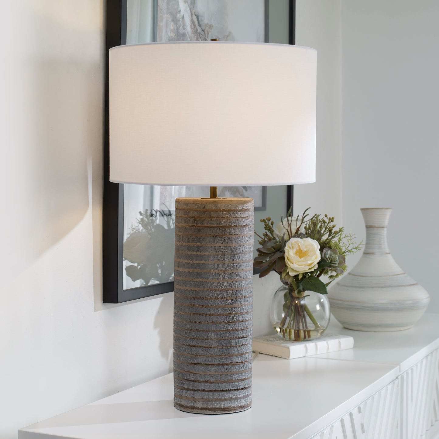 Uttermost Monolith Gray Table Lamp 29994