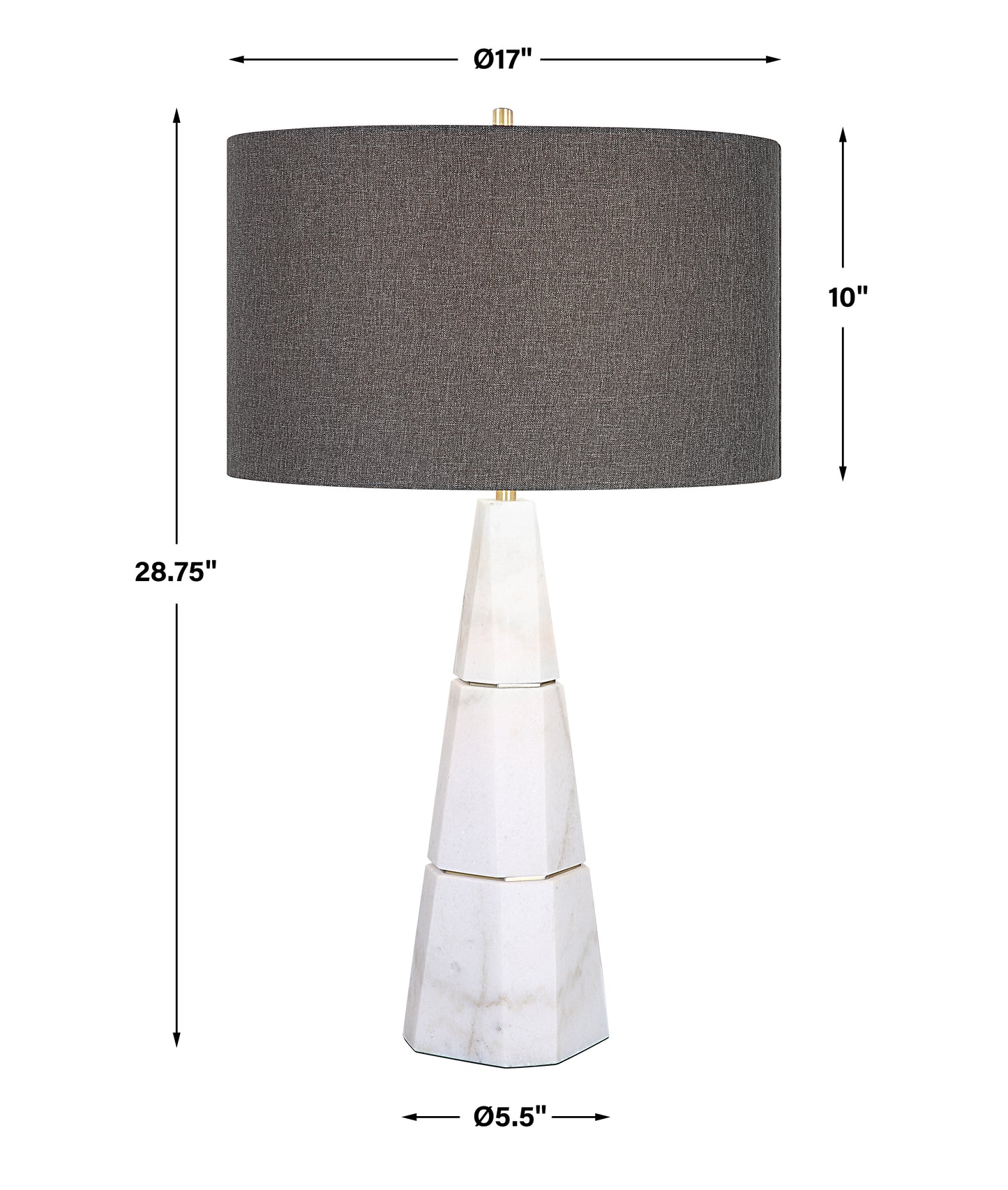 Uttermost Citadel White Marble Table Lamp 29997