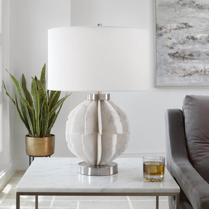 Uttermost Repetition White Marble Table Lamp 30015-1