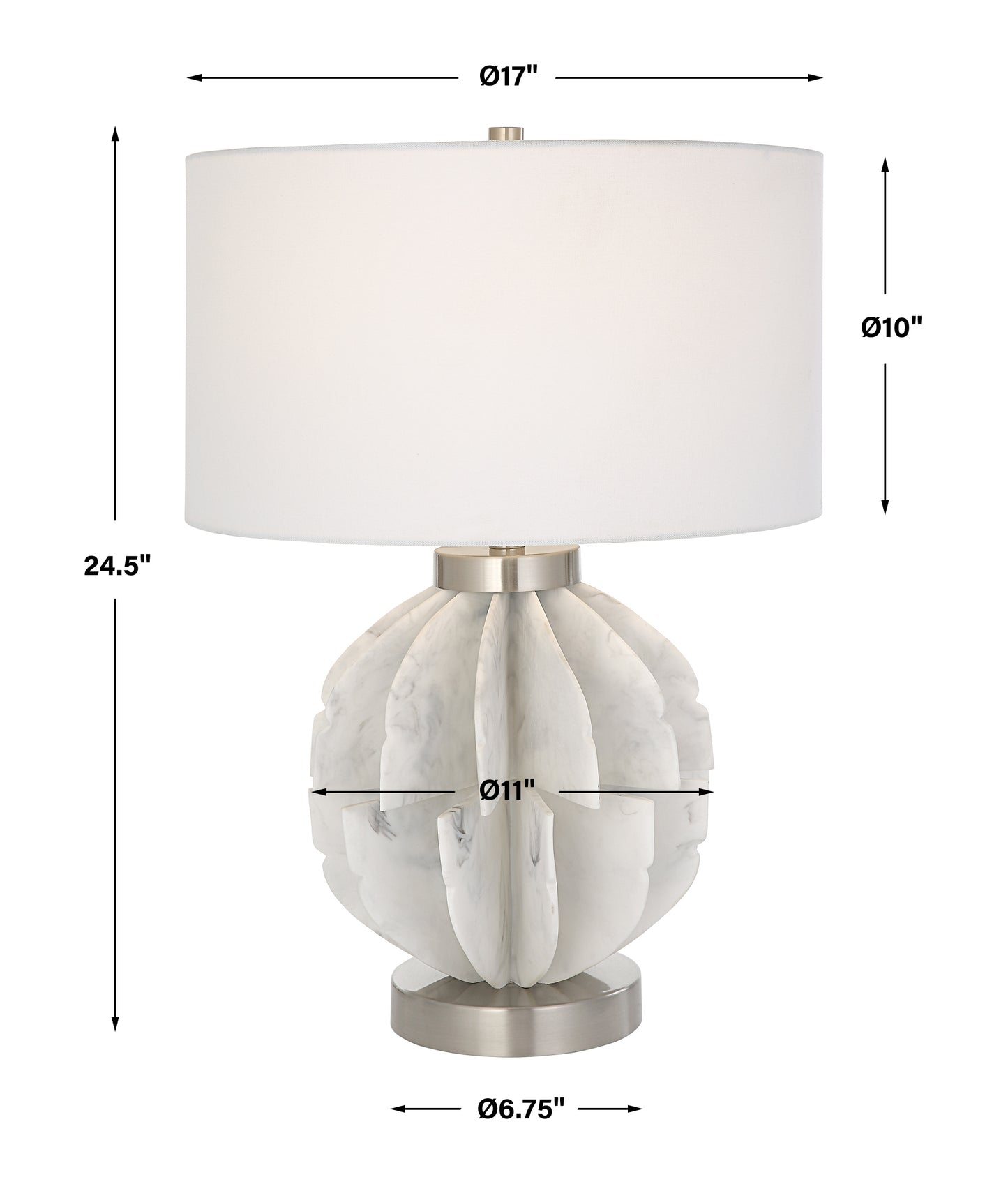 Uttermost Repetition White Marble Table Lamp 30015-1