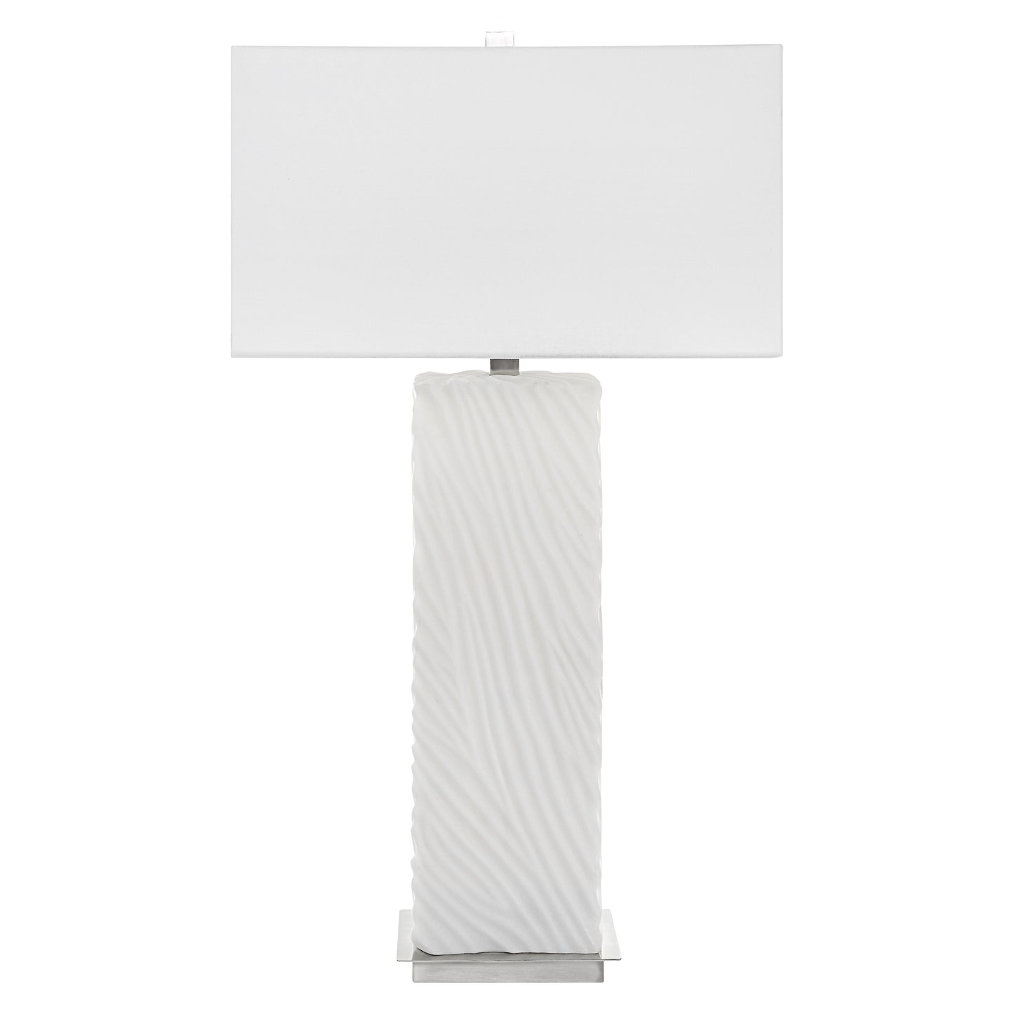 Uttermost Pillar White Marble Table Lamp 30066