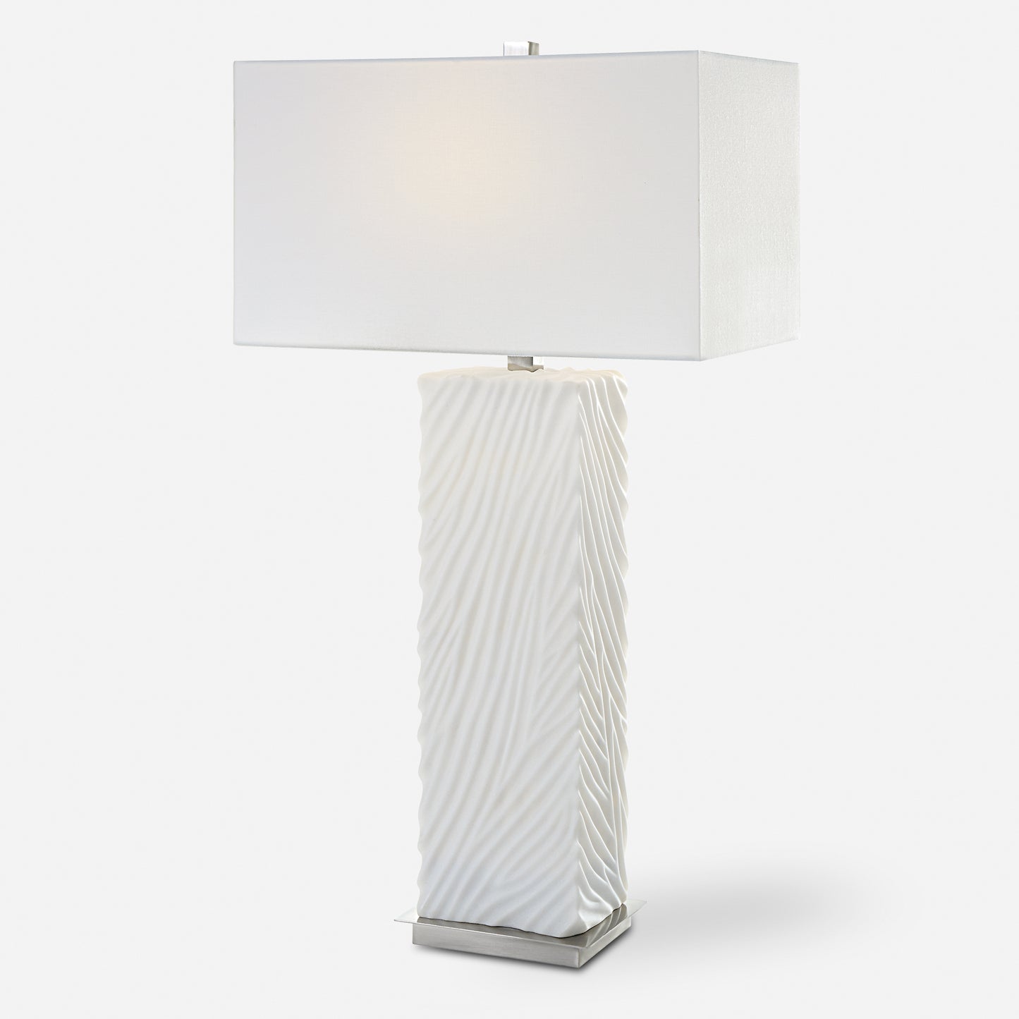 Uttermost Pillar White Marble Table Lamp 30066