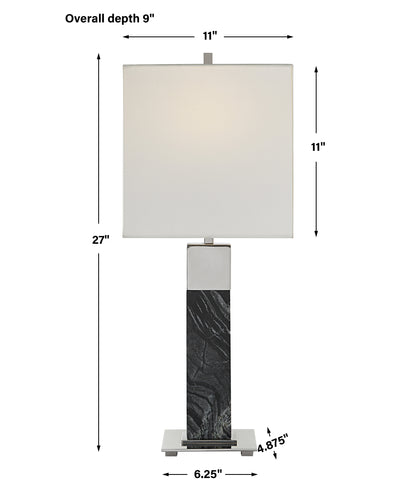 Uttermost Pilaster Black Marble Table Lamp 30060-1