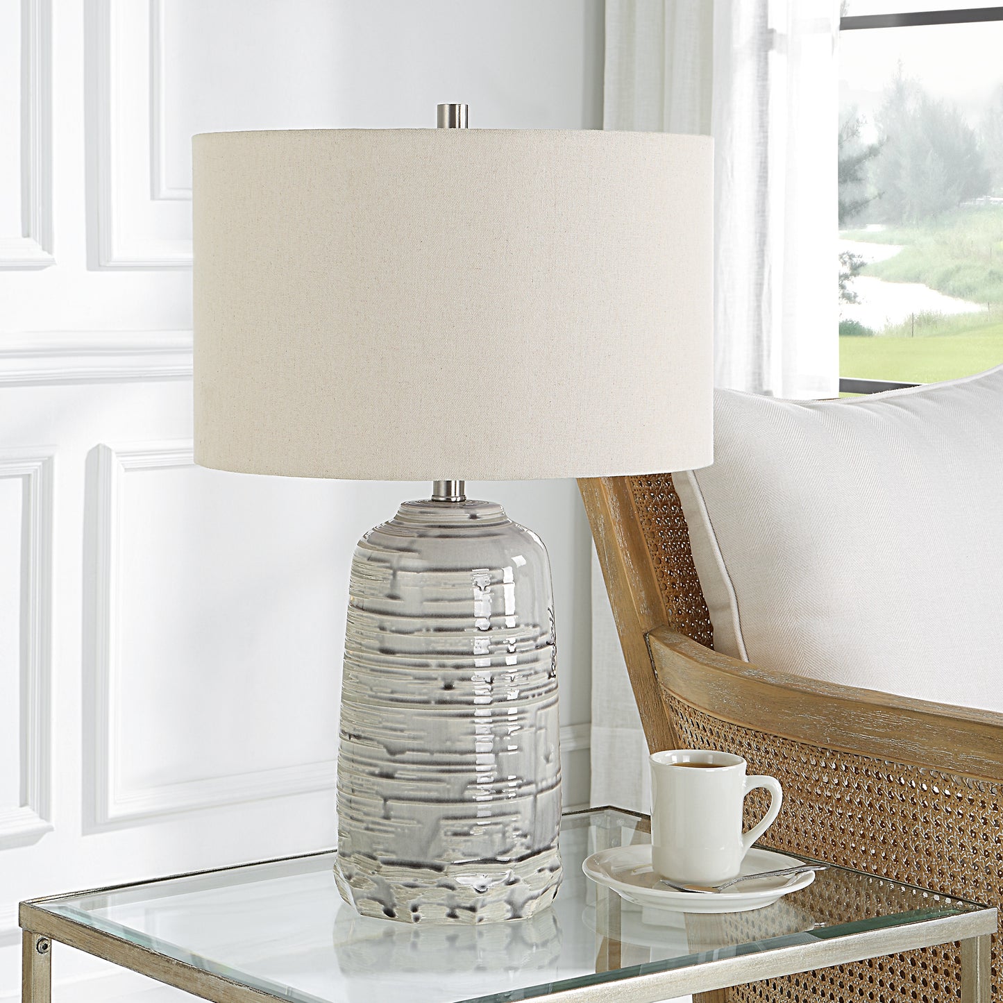 Uttermost Cyclone Ivory Table Lamp 30069-1