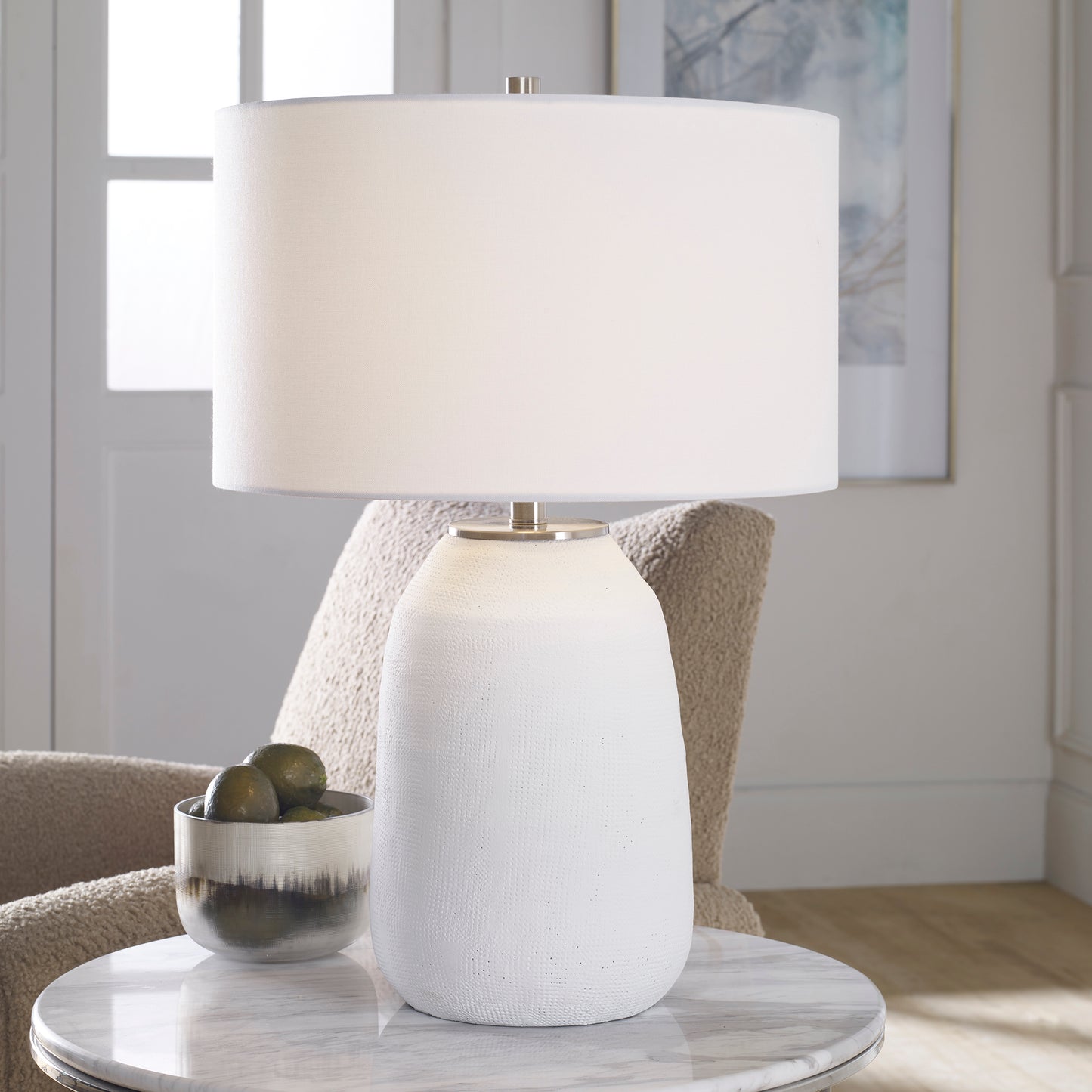 Uttermost Heir Chalk White Table Lamp 30105-1