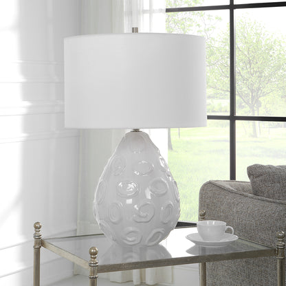 Uttermost Loop White Glaze Table Lamp 30159-1