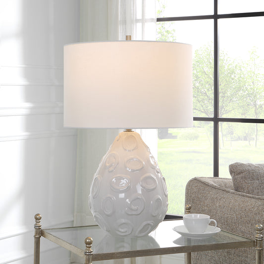 Uttermost Loop White Glaze Table Lamp 30159-1