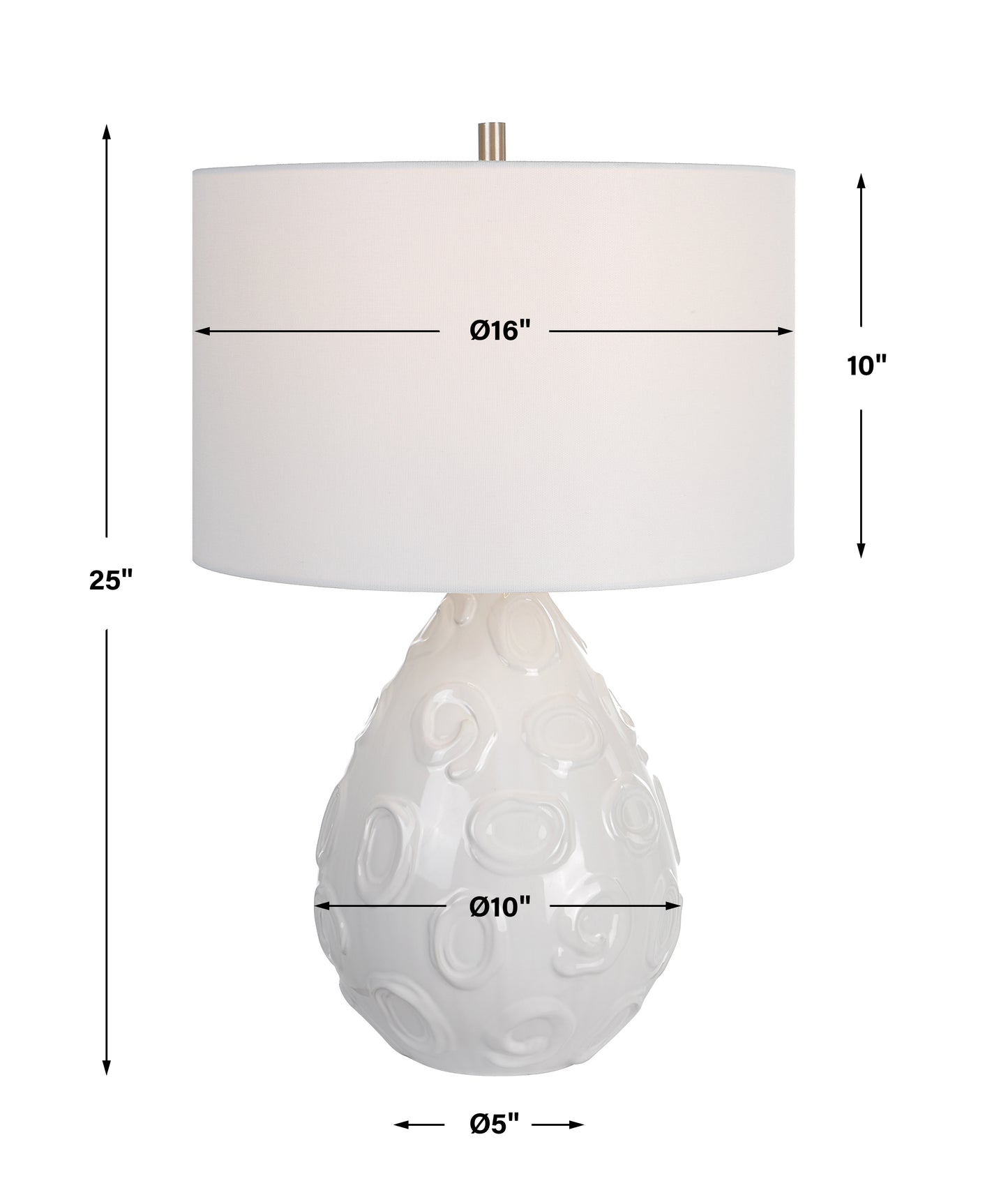 Uttermost Loop White Glaze Table Lamp 30159-1