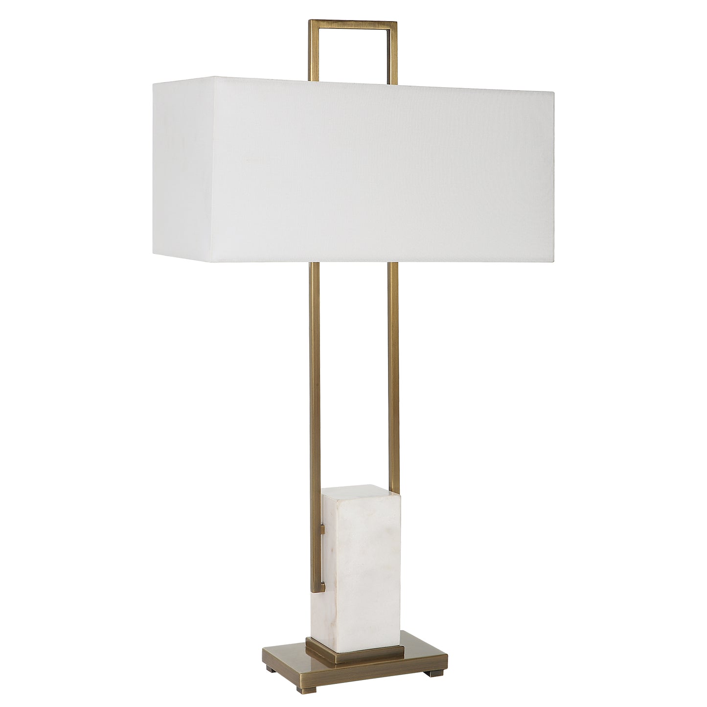 Uttermost Column White Marble Table Lamp 30160