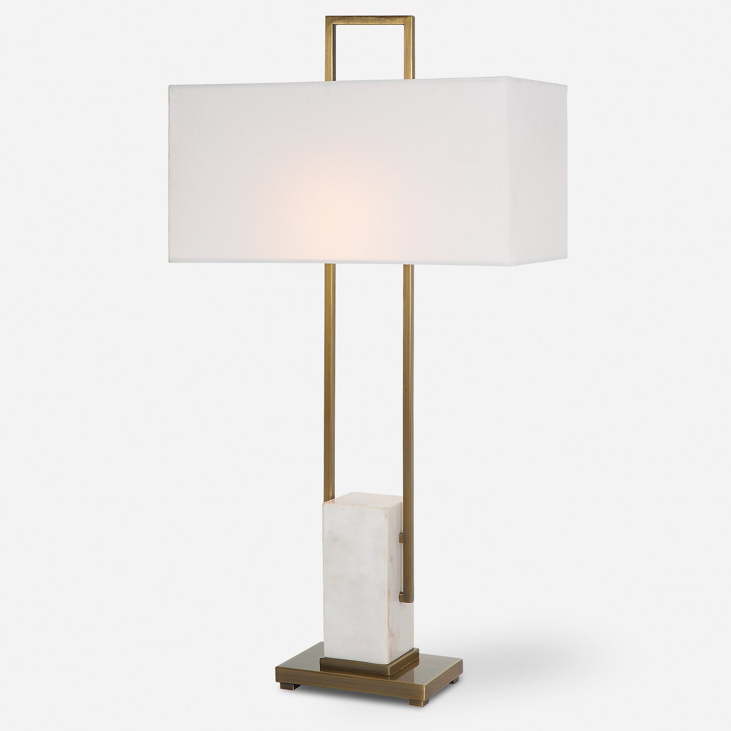 Uttermost Column White Marble Table Lamp 30160