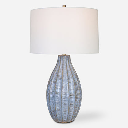 Uttermost Veston Blue Glaze Table Lamp 30161-1