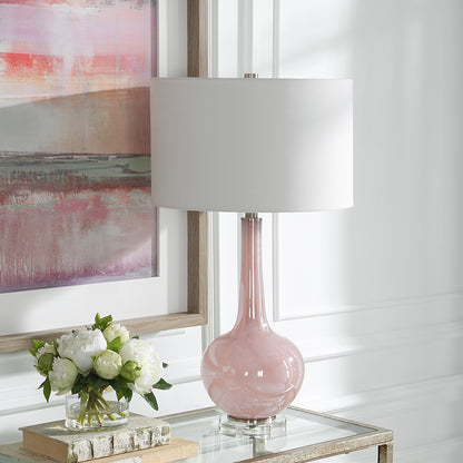 Uttermost Rosa Pink Glass Table Lamp 30144