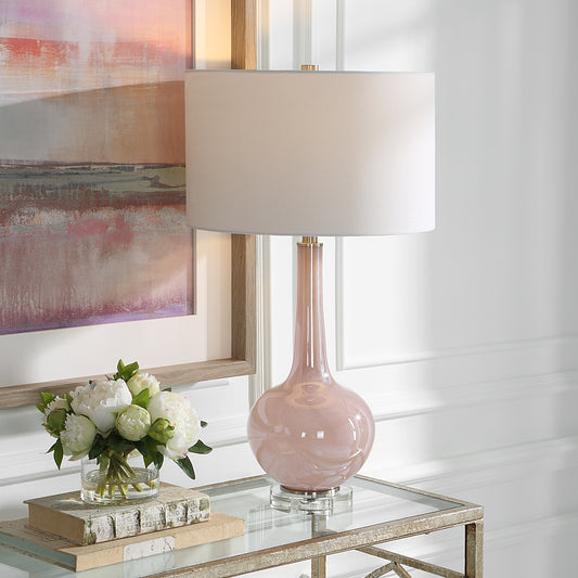 Uttermost Rosa Pink Glass Table Lamp 30144