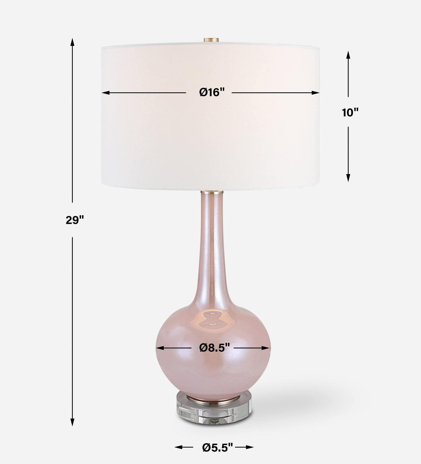 Uttermost Rosa Pink Glass Table Lamp 30144